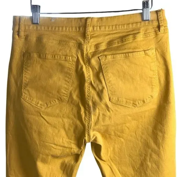 LOFT Modern Skinny Cropped Yellow Jeans Size 30 Women’s Stretch Denim - Picture 5 of 6
